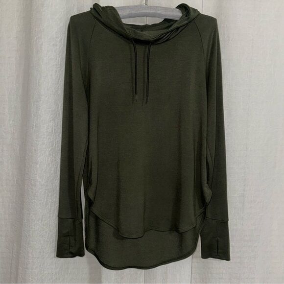 Athletic Works M Camo Green Funnel Neck Lightweight Terrycloth Interior Hoodie - Picture 1 of 12